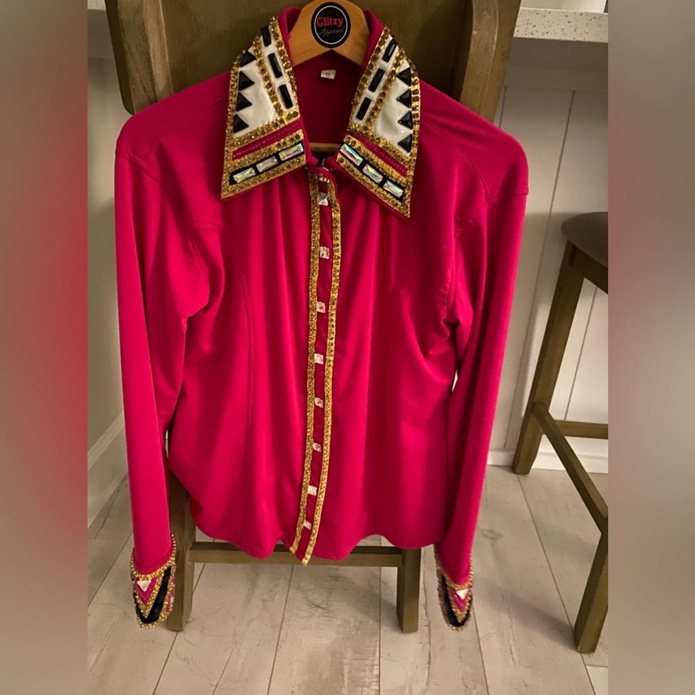 Glitzy apparel pink and gold show shirt